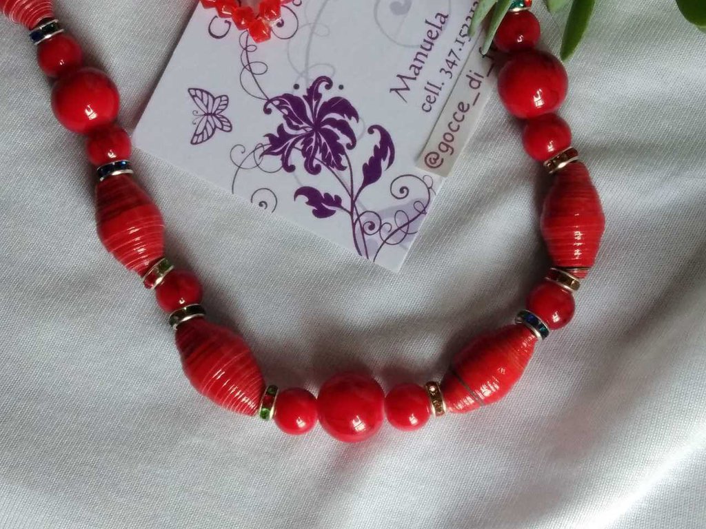 Collana di corallo rosso, collana di perle barocche, collana di corallo rosso con tarate, 24K Vermeil oro, collana delicata - Italia
