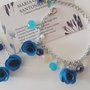 Bracciale e orecchini con charms a roselline