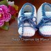 Scarpine neonato ad uncinetto in cotone lilla, fatto a mano