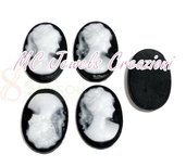 5 cabochon cammei in resina