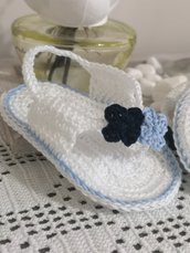 Infradito neonato uncinetto 100%cotone