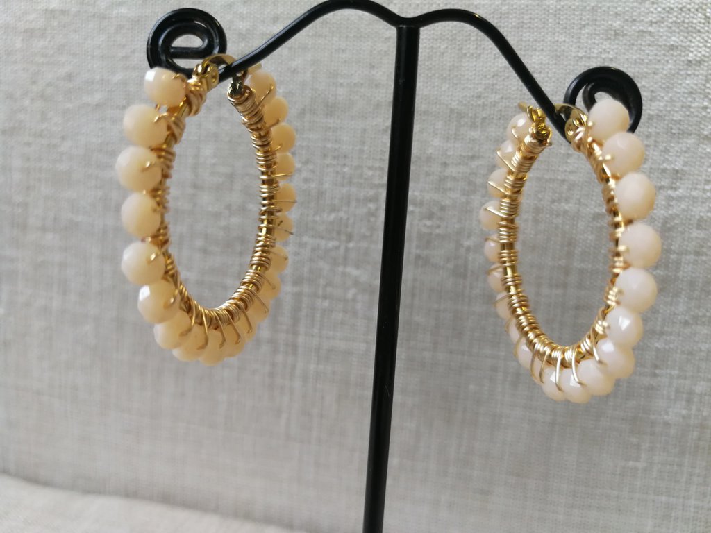 Orecchini A Perno Andralok In Argento Sterling E Oro Giallo 9kt Con Cristalli Di Pesca, 2-5 Mm, Fatti A Mano Nel Regno Unito