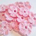 Mini Fiori a uncinetto per applicazioni / Set di 10 fiori / Fiori rosa
