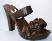 Brown Rosette - sandali fatti a mano
