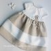 Abito neonata/bambina- cotone  e lino bianco e ecru- fiori - Battesimo - Chiara