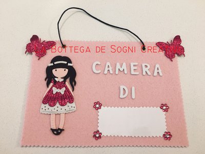 Targhetta cameretta con bambolina Targhetta cameretta con bambolina