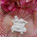 Sposi - sposini  - nozze oro 50 anni matrimonio  in gesso ceramico profumato su tulle 