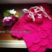 Completo Cardigan e Scarpine ad uncinetto, in Cotone fucsia,  fatto a mano