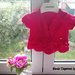 Completo Cardigan e Scarpine ad uncinetto, in Cotone fucsia,  fatto a mano