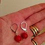 Orecchini donna pendenti in vero corallo rosso con perle da 8 mm chakra cristalloterapia