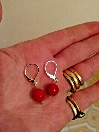 EVER FAITH Orecchini Pendenti Donna Rosso Cristallo Austriaco E Smalto - Regalo Di Natale In Confezione Regalo