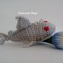 SCHEMA A UNCINETTO SQUALO INNAMORATO spiegazioni SQUALO SCHEMA 209. Amigurumi. Giocattolo.