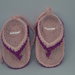 Sandali infradito neonato uncinetto 0-3 cotone 100% colore rosa e malva