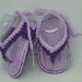 Sandali infradito neonato uncinetto 0-3 cotone 100% colore glicine e viola