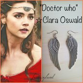 Orecchini ali  d'angelo Clara Oswald Doctor who telefilm regalo 
