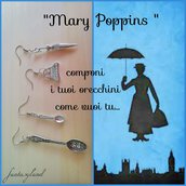 Orecchini mary poppins regalo charms zucchero ombrello cucchiaino