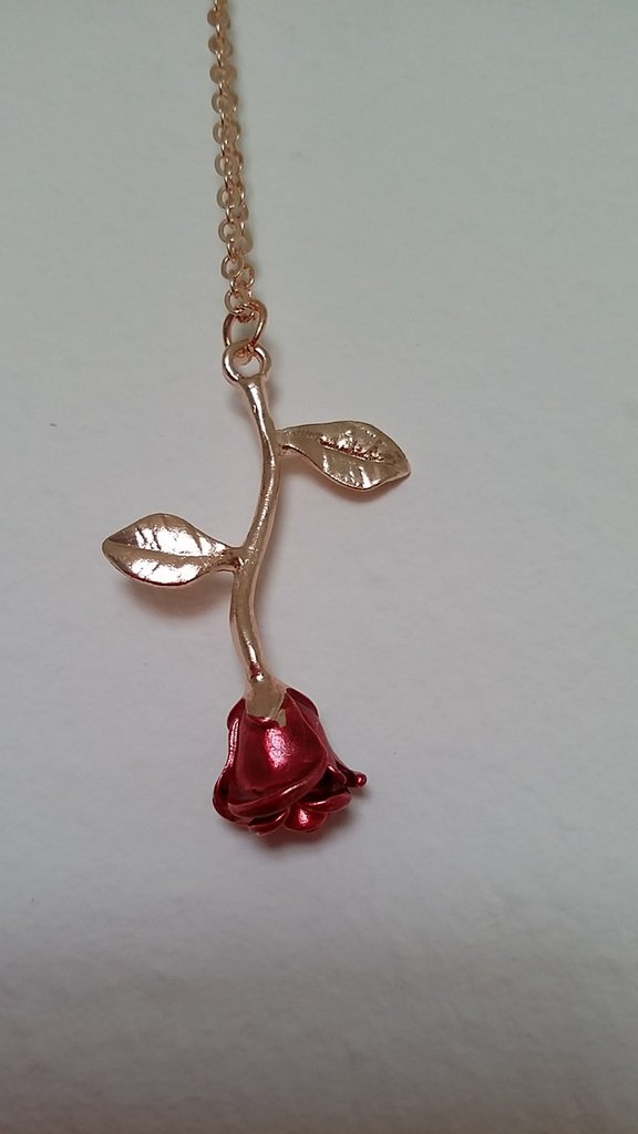 Collana con rosa di LA BELLA E LA BESTIA regalo film - Gioielli