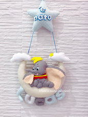 Fiocco nascita Dumbo ❤️Sulla luna  Nome imbottito
