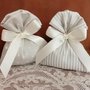 SACCHETTO PORTACONFETTI BEIGE BATTESIMO NASCITA COMUNIONE MATRIMONIO