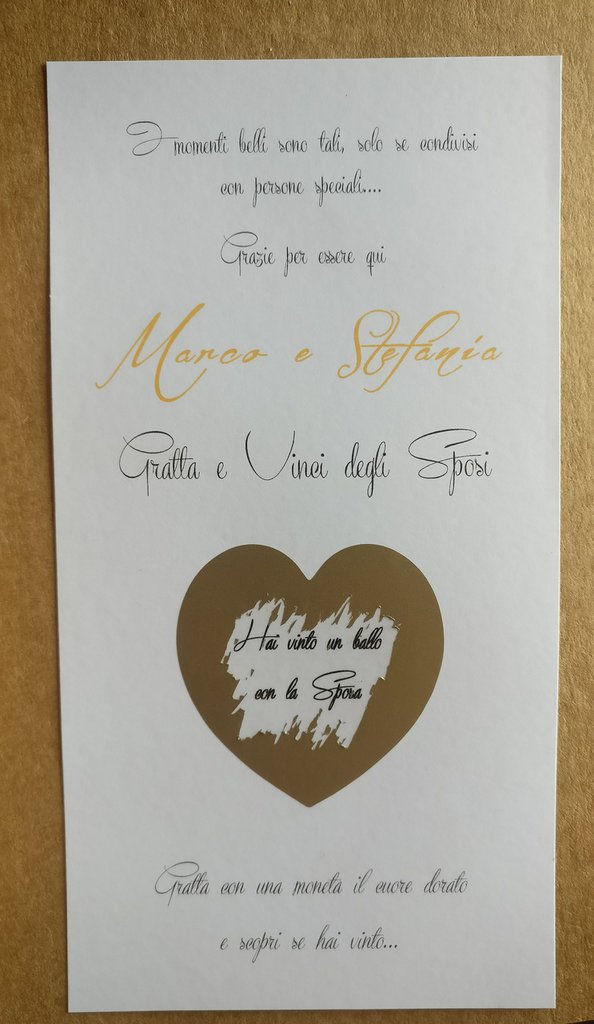 sposi si fanno regalare gratta e vinci