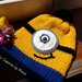 Cappello in lana, forma di Minions, fatto a mano