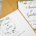 Partecipazione semplice con grafica personalizzata, biglietto, invito matrimonio, con tag e busta kraft - wedding invitation