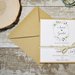 Partecipazione semplice con grafica personalizzata, biglietto, invito matrimonio, con tag e busta kraft - wedding invitation