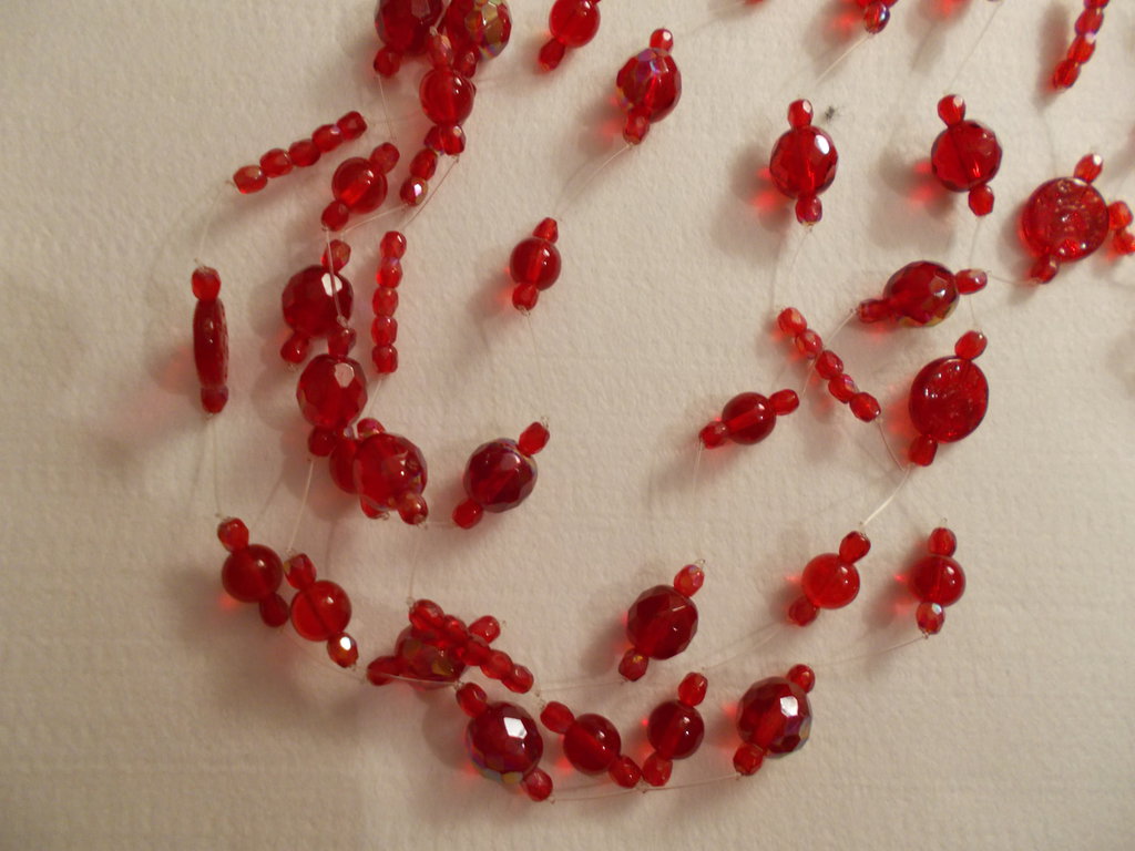 Collana Gemme Granato Rosso Scuro 3 Righe 4x6mm Sfaccettata - Foto 10