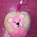 Portachiavi orsetto su cuore in feltro con perline colorate personalizzabile