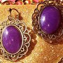 Orecchini ARGENTO OVALI con cabochon in resina VIOLA - OVALE ARGENTO VIOLA 