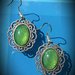 Orecchini ARGENTO OVALI con cabochon in resina VERDE - OVALE ARGENTO VERDE 