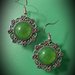 Orecchini ARGENTO TONDI con cabochon in resina VERDE - TONDO ARGENTO VERDE 