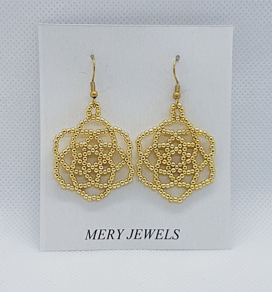 Orecchini A Cerchio In Oro Rosa Con Motivi Geometrici - Miniblings, Fatti A Mano A Berlino (10 Mm)