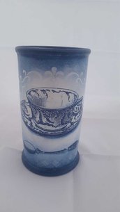 Portamestoli ceramica dipinto a mano con tecnica decoupage