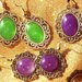 Orecchini PICCOLI ARGENTO TONDI con cabochon in resina VIOLA - TONDO PICCOLO ARGENTO VIOLA 