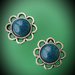 Orecchini PICCOLI ARGENTO TONDI con cabochon in resina BLU - TONDO PICCOLO ARGENTO BLU 