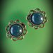 Orecchini PICCOLI ARGENTO TONDI con cabochon in resina BLU - TONDO PICCOLO ARGENTO BLU 