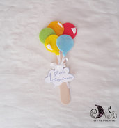 bomboniera segnalibro palloncini colorati con etichetta nuvola personalizzata 