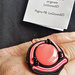 "Sweet Vortex" anello regolabile rosa e corallo a soutache cucito