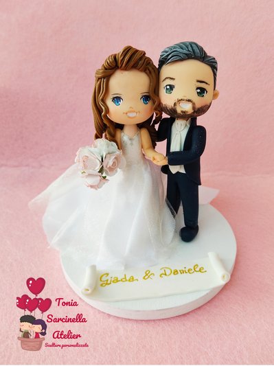 Cake topper sposi stile cartoon Cake topper sposi stile cartoon