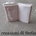 12 sacchettini porta confetti  in cotone con calamita a forma di libro per cresima