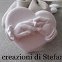 12 sacchettini in cotone con calamita in polvere di ceramica a forma di cuore con scambio anelli