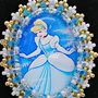 CENERENTOLA, ciondolo,pendente,collana personaggi cartoni animati, Principesse, Cabochon in vetro 30x40mm incastonato a mano