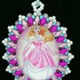 AURORA LA BELLA ADDORMENTATA NEL BOSCO, ciondolo,pendente,collana personaggi cartoni animati, Principesse, Cabochon in vetro 30x40mm incastonato a mano