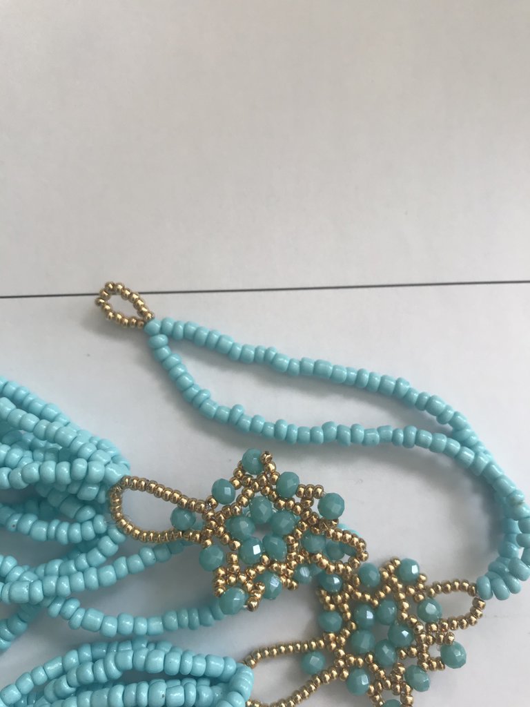 COOLSTEELANDBEYOND Collana Girocollo Choker In Turchese Sintetico Con Perline E Charms - Lunghezza 41 Cm - 2