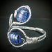 Bracciale in filo di alluminio argentato e perle in vetro blu - DIAMANTATO BLU