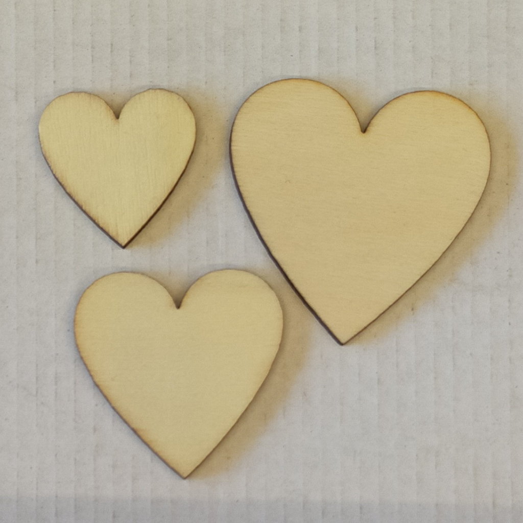 Mix 10 Mini Cuori in Legno, Cuori in legno fatti a mano, Decorazione
