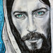 Capoletto moderno Gesù di Nazaret acrilico su tela pop art dipinto a mano