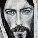 Capoletto moderno Gesù di Nazaret acrilico su tela pop art dipinto a mano