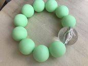 Bracciale con perle verde fluo
